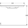 Встраиваемая раковина GEBERIT ONE 500.396.01.3 105 см заслонка белый блестящий